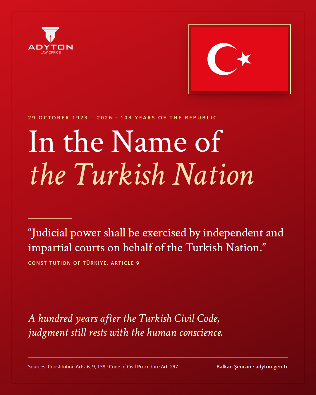 In the Name of the Turkish Nation — 103 years of the Republic