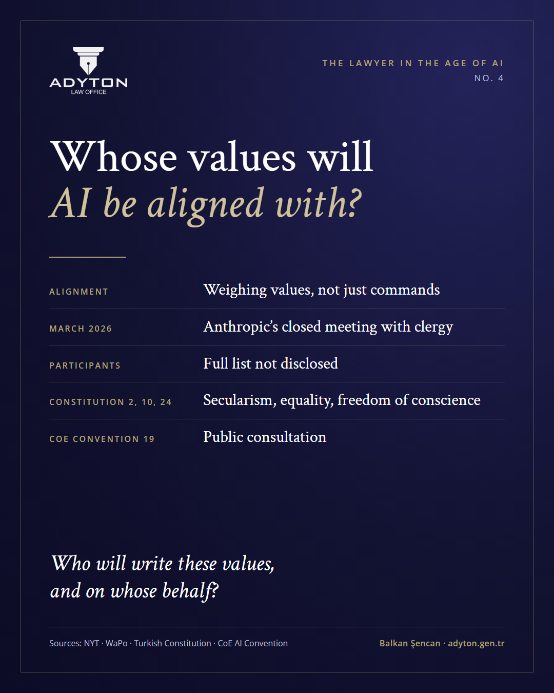 Whose values will AI be aligned with? — ADYTON Law Office